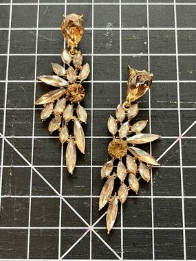 Gold rhinestone earrings